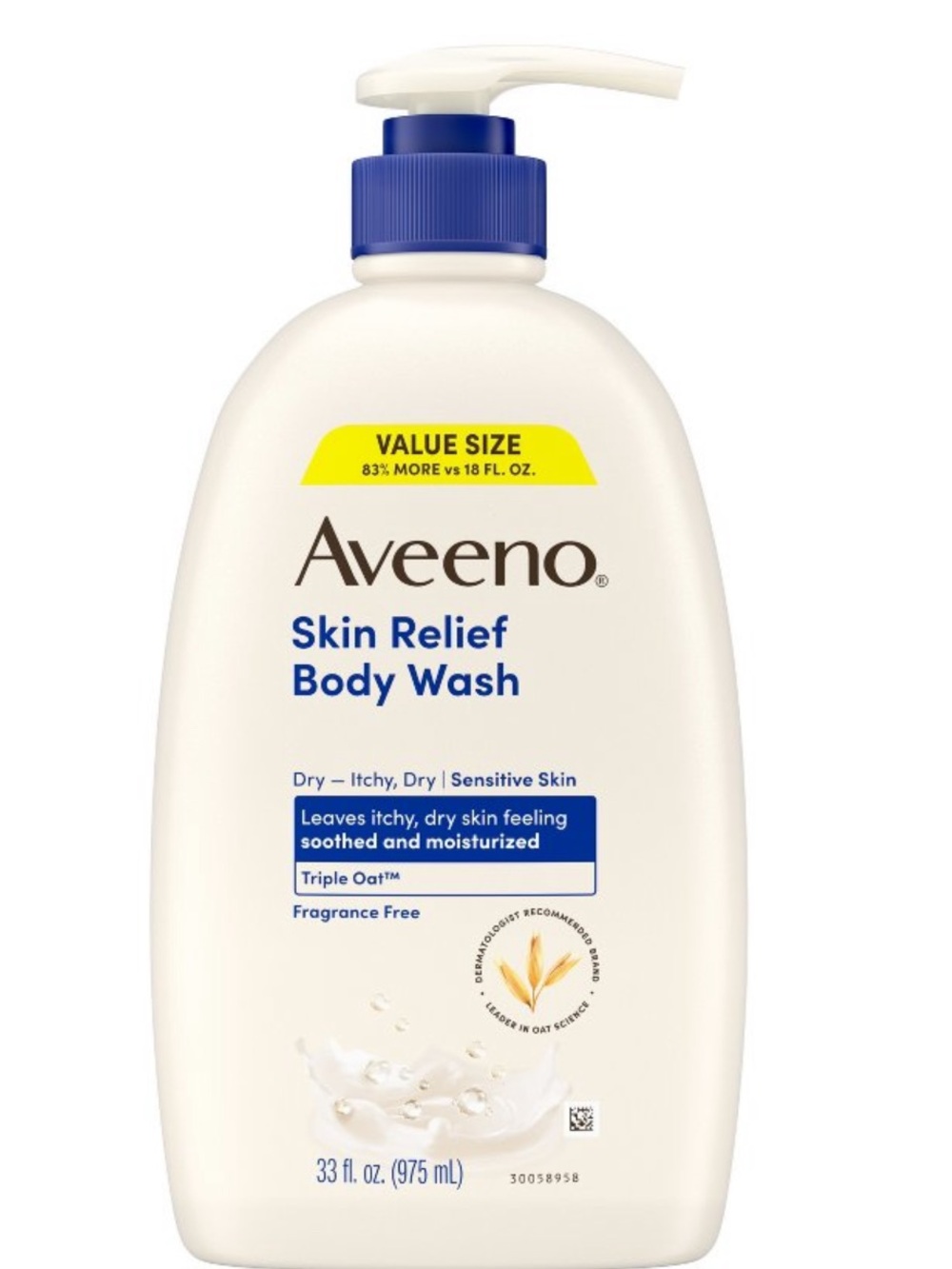 Aveeno Skin Relief Body Wash with Triple Oat Complex, Value Size 33 Fl Oz New